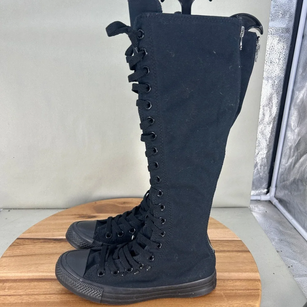 Converse Chuck Taylor All Star XX Hi Black Canvas Knee High Studded Boots